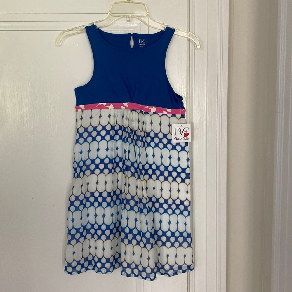 Gapkids dress; size 10; sleeveless; blue pattern; fully lined: NWT